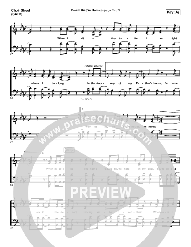 Psalm 84 (I’m Home) Choir Sheet (SATB) (The Worship Initiative / Shane & Shane)