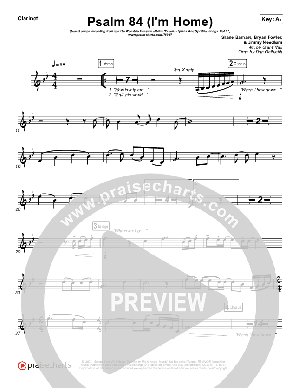 Psalm 84 (I’m Home) Wind Pack (The Worship Initiative / Shane & Shane)