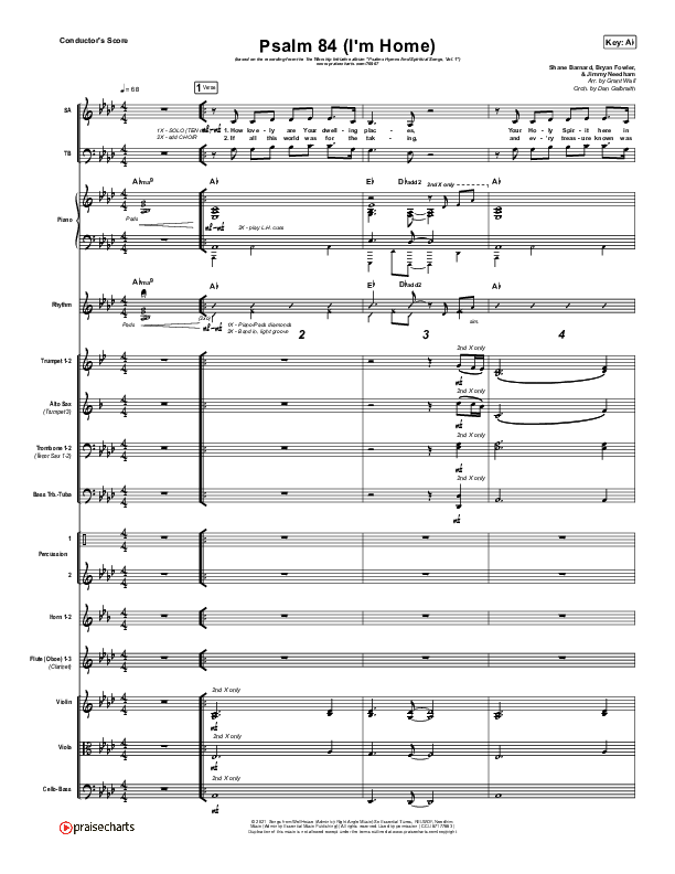 Psalm 84 (I’m Home) Conductor's Score (The Worship Initiative / Shane & Shane)