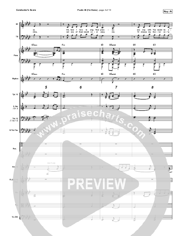 Psalm 84 (I’m Home) Conductor's Score (The Worship Initiative / Shane & Shane)