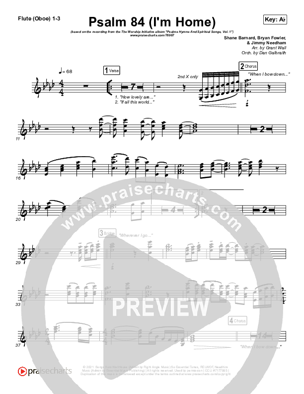 Psalm 84 (I’m Home) Wind Pack (The Worship Initiative / Shane & Shane)