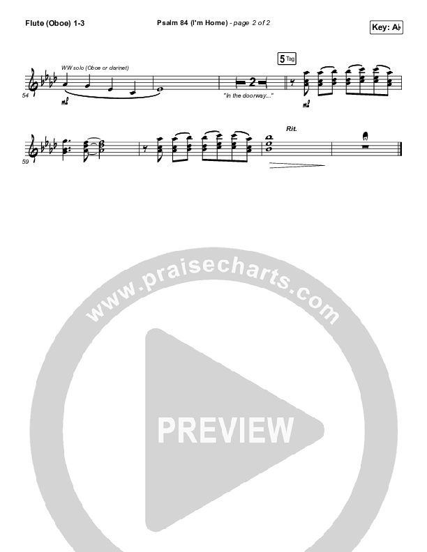 Psalm 84 (I’m Home) Wind Pack (The Worship Initiative / Shane & Shane)