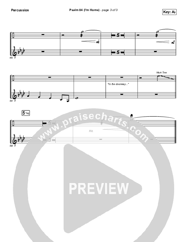 Psalm 84 (I’m Home) Percussion (The Worship Initiative / Shane & Shane)