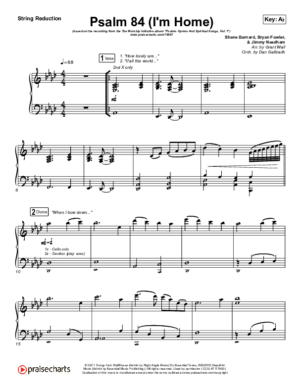 Psalm 84 (I’m Home) String Pack (The Worship Initiative / Shane & Shane)