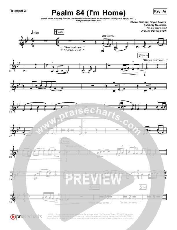 Psalm 84 (I’m Home) Brass Pack (The Worship Initiative / Shane & Shane)