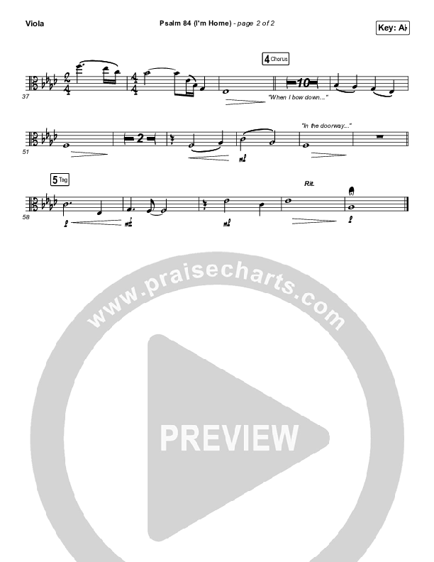 Psalm 84 (I’m Home) Viola (The Worship Initiative / Shane & Shane)