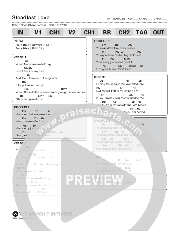 Steadfast Love Chord Chart (The Worship Initiative / Shane & Shane)