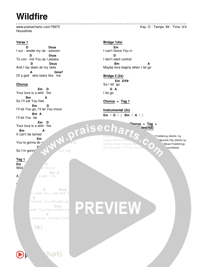 Wildfire Chords & Lyrics (Housefires / Kirby Kaple)
