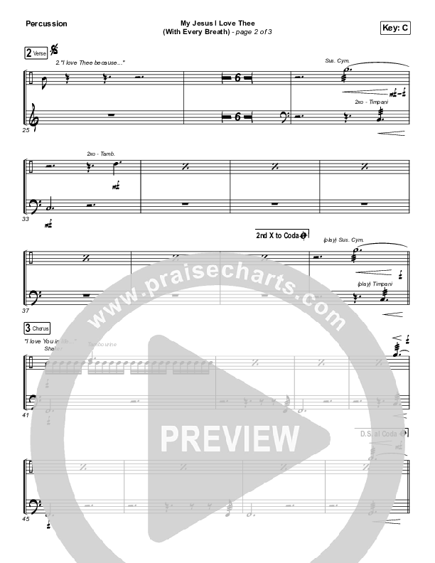 My Jesus I Love Thee (With Every Breath) Percussion (Worship Circle)