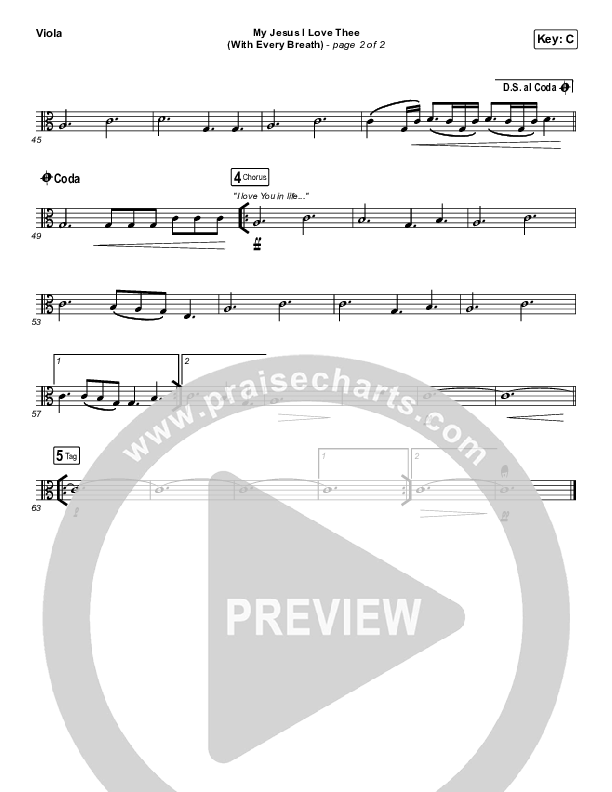 My Jesus I Love Thee (With Every Breath) Viola (Worship Circle)