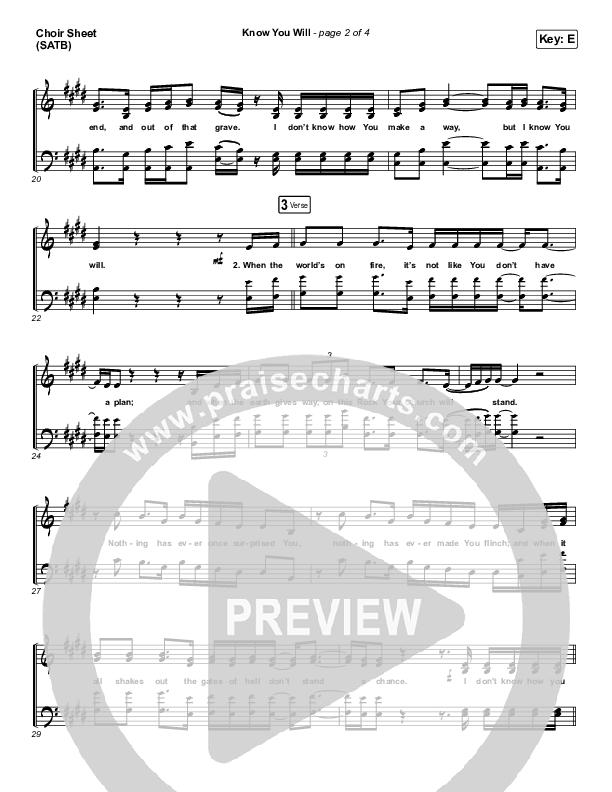 Know You Will Choir Vocals (SATB) (Hillsong UNITED)