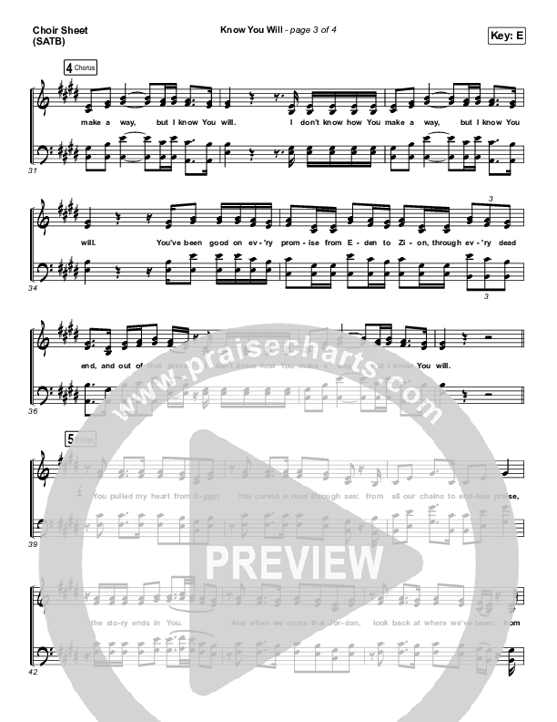 Know You Will Choir Vocals (SATB) (Hillsong UNITED)