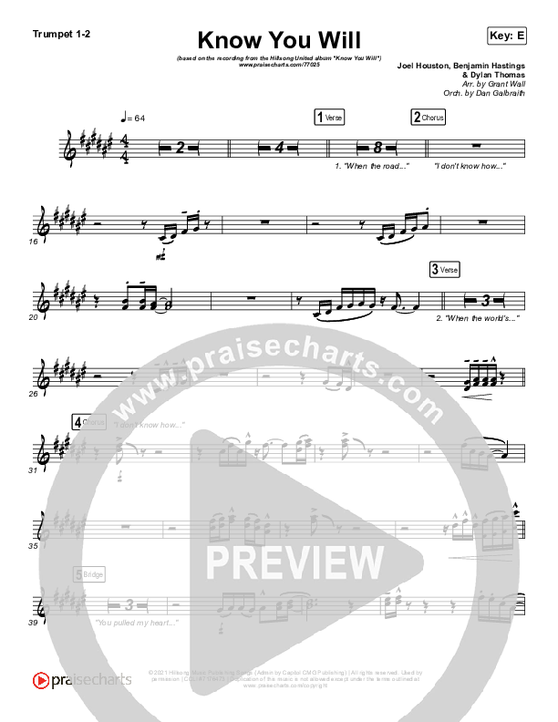 Know You Will Brass Pack (Hillsong UNITED)