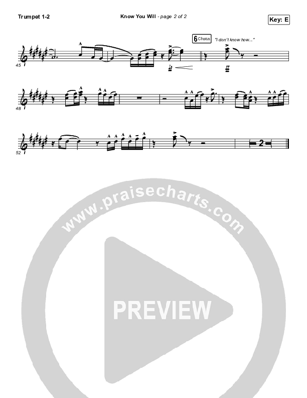 Know You Will Brass Pack (Hillsong UNITED)