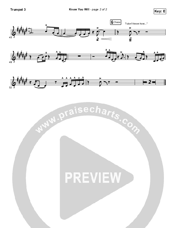 Know You Will Trumpet 3 (Hillsong UNITED)