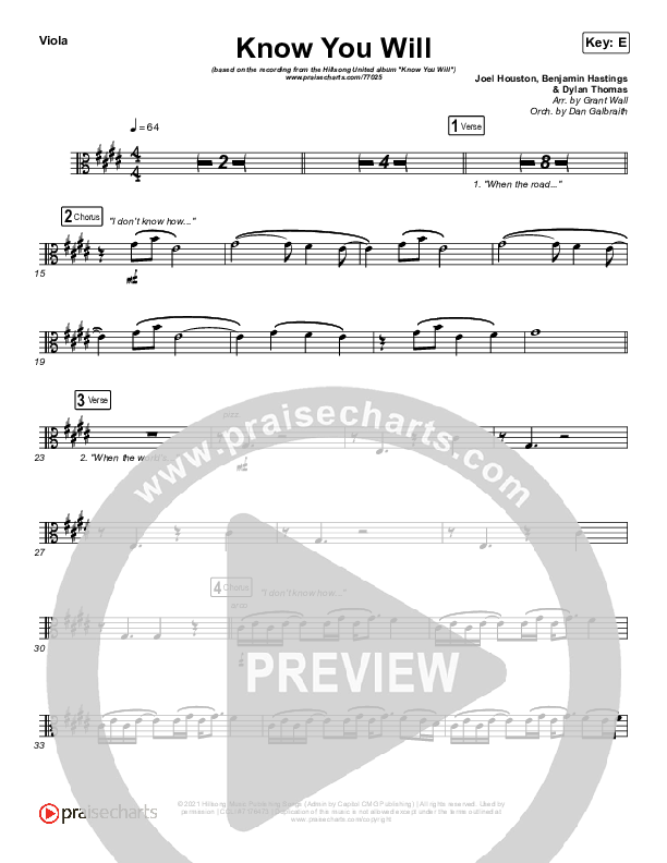 Know You Will Viola (Hillsong UNITED)