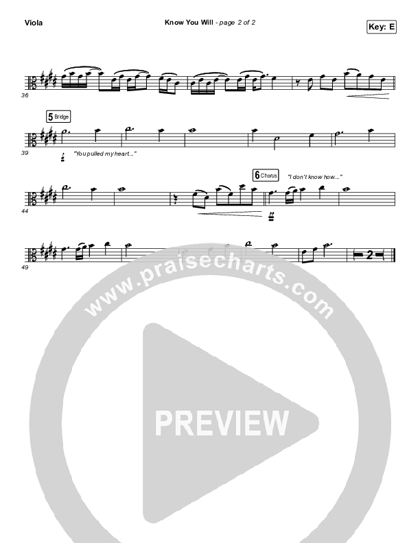 Know You Will Viola (Hillsong UNITED)