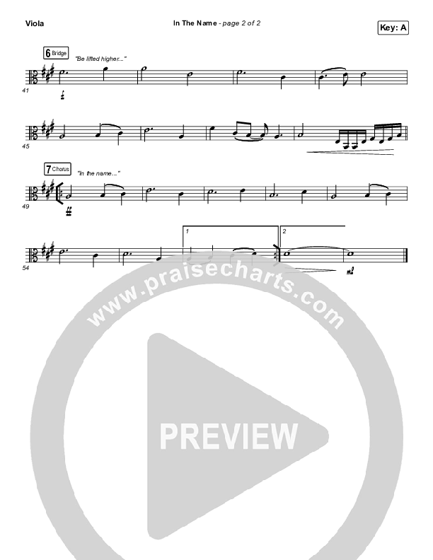 In The Name Viola (Lakewood Music / Kim Walker-Smith)