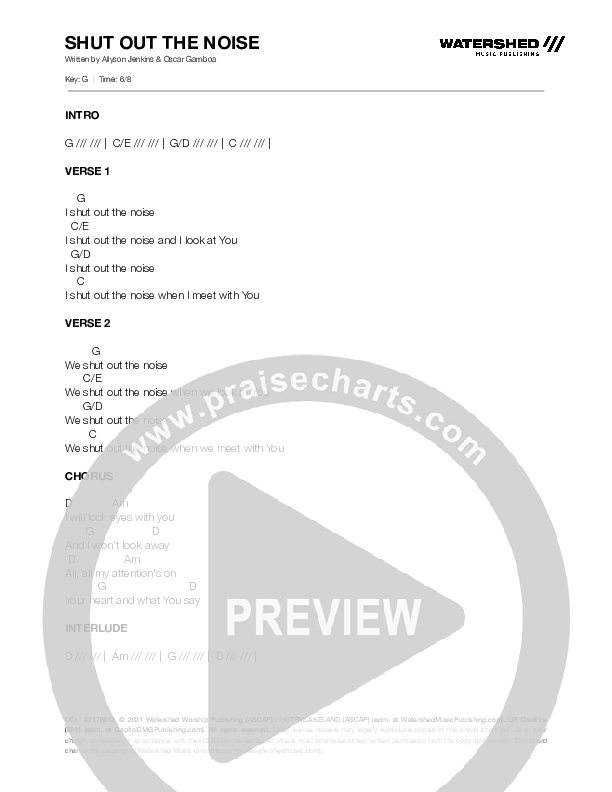 Shout Out The Noise Chord Chart (Heart Of The Father Worship)