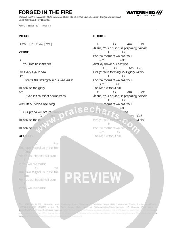 Forged In The Fire Chord Chart (Heart Of The Father Worship)