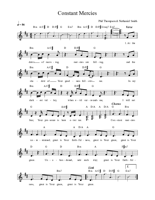 Constant Mercies Lead Sheet (Phil Thompson)