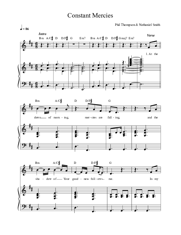 Constant Mercies Piano/Vocal (Phil Thompson)