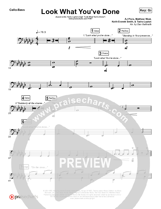 Look What You've Done Cello/Bass (Tasha Layton)