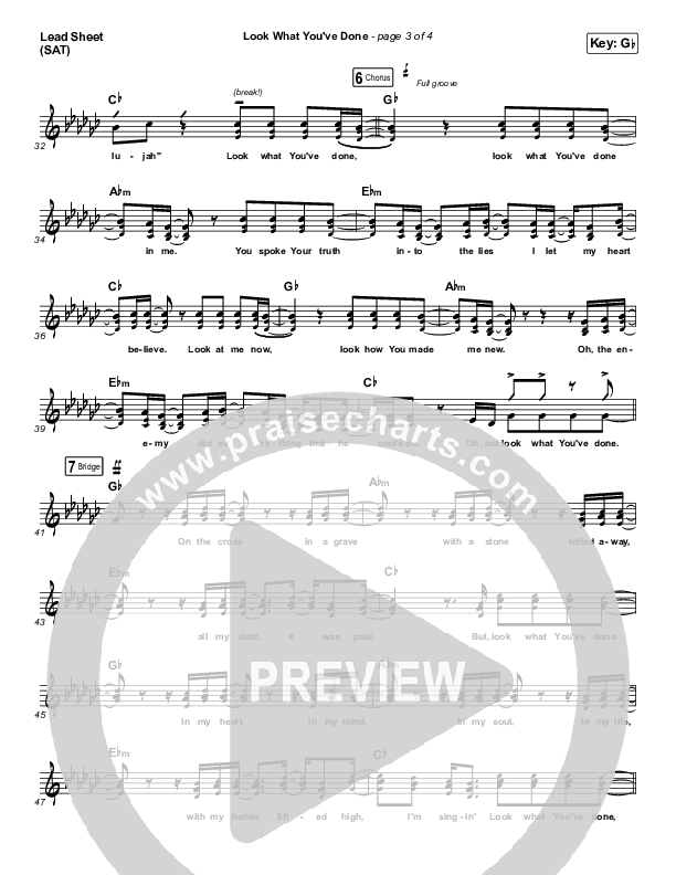 Look What You've Done Lead Sheet (Print Only) (Tasha Layton)