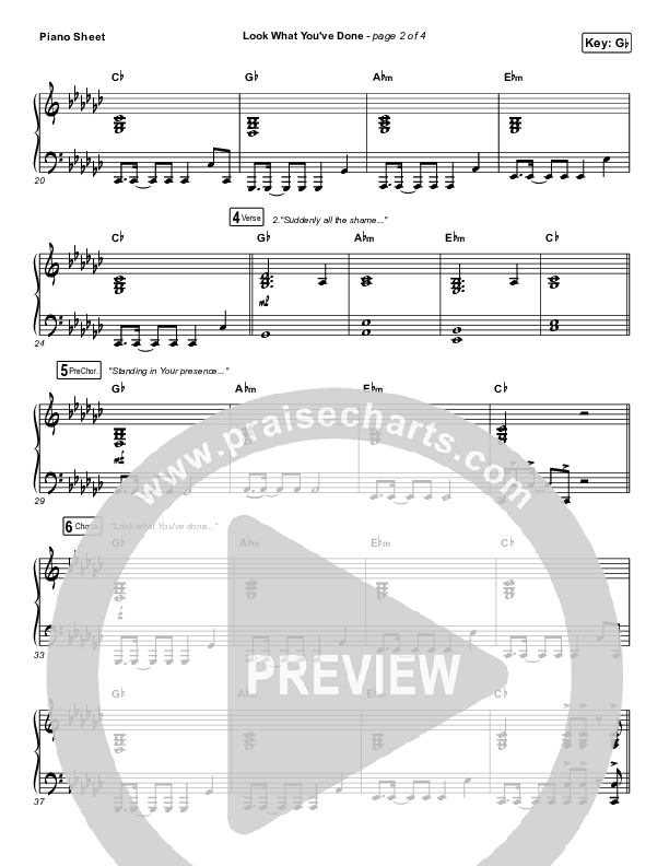 Look What You've Done Piano Sheet (Print Only) (Tasha Layton)