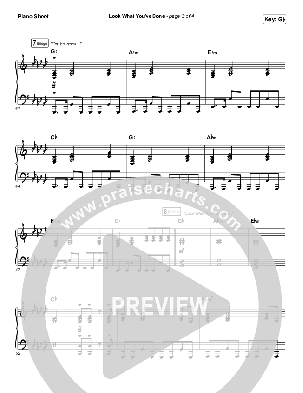 Look What You've Done Piano Sheet (Print Only) (Tasha Layton)