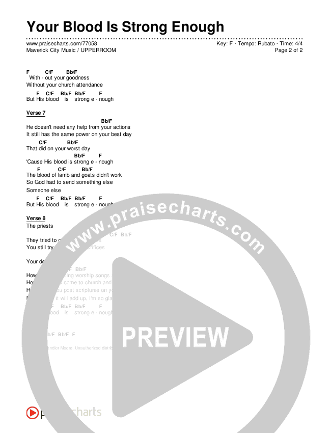 Your Blood Is Strong Enough Chords & Lyrics (Maverick City Music / UPPERROOM)