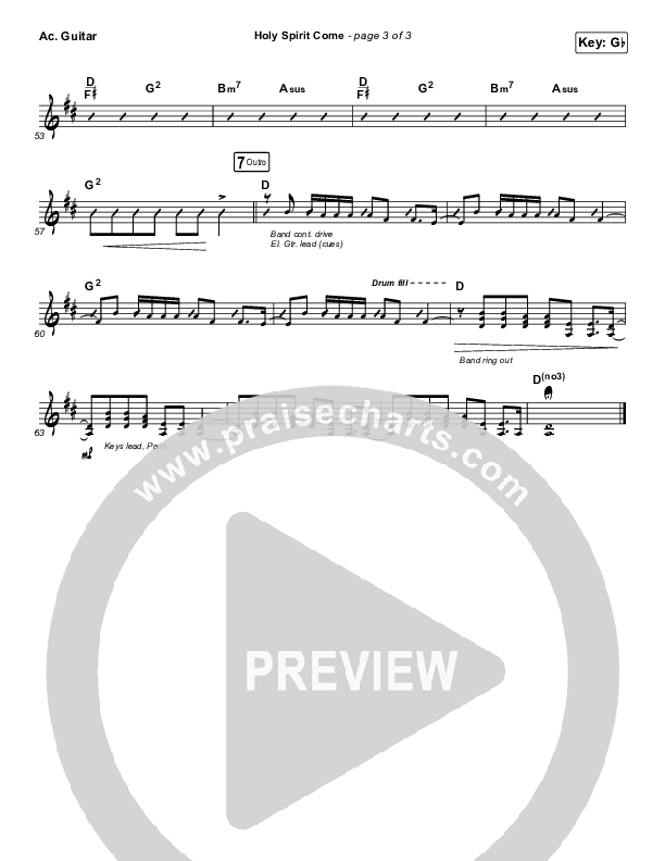 Holy Spirit Come Acoustic Guitar (Patrick Mayberry)