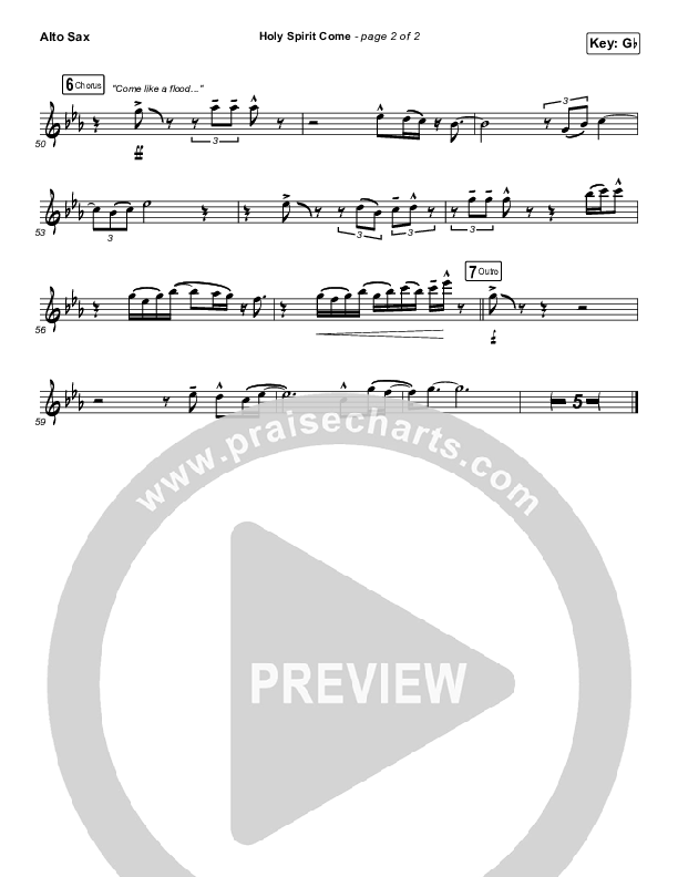 Holy Spirit Come Alto Sax (Patrick Mayberry)