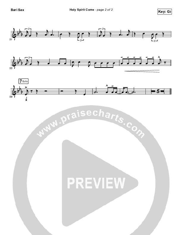 Holy Spirit Come Bari Sax (Patrick Mayberry)