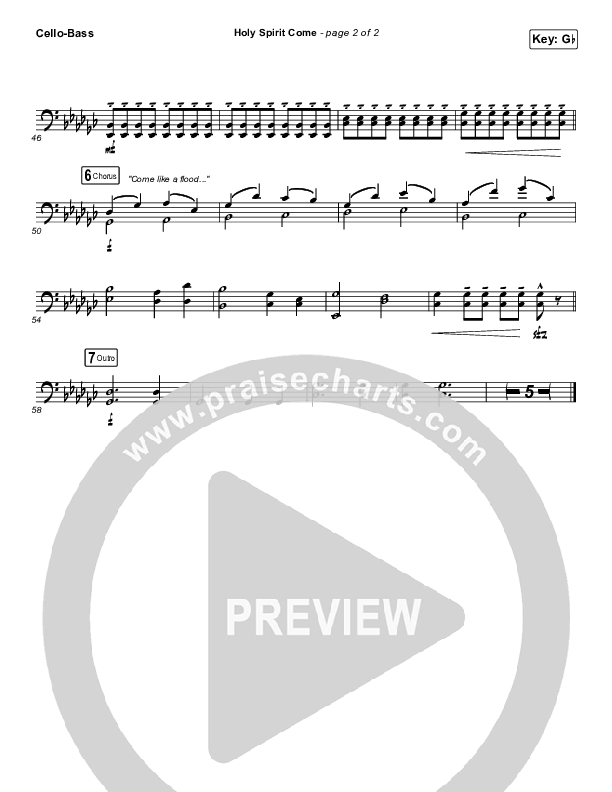 Holy Spirit Come Cello/Bass (Patrick Mayberry)