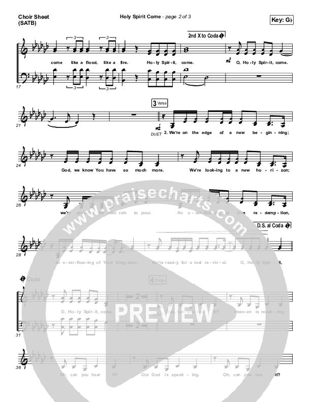 Holy Spirit Come Choir Sheet (SATB) (Patrick Mayberry)