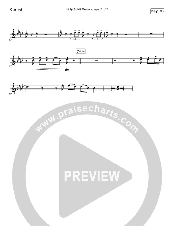 Holy Spirit Come Clarinet (Patrick Mayberry)