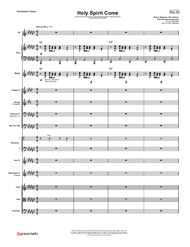 Holy Spirit Come Conductor's Score (Patrick Mayberry)