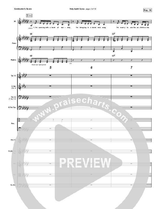Holy Spirit Come Conductor's Score (Patrick Mayberry)