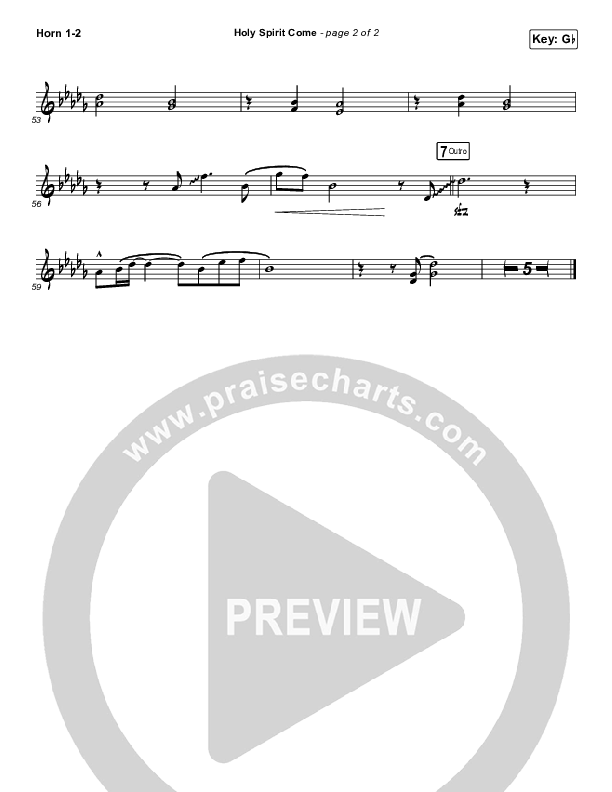 Holy Spirit Come French Horn 1/2 (Patrick Mayberry)