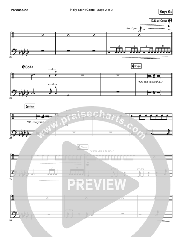 Holy Spirit Come Percussion (Patrick Mayberry)