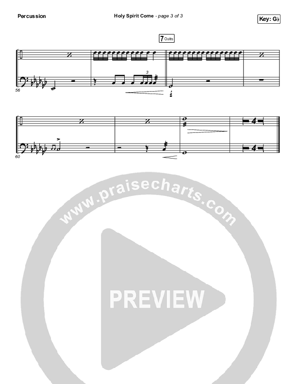 Holy Spirit Come Percussion (Patrick Mayberry)