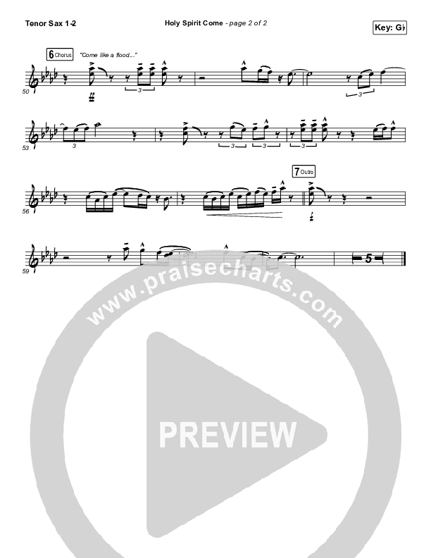 Holy Spirit Come Tenor Sax 1/2 (Patrick Mayberry)