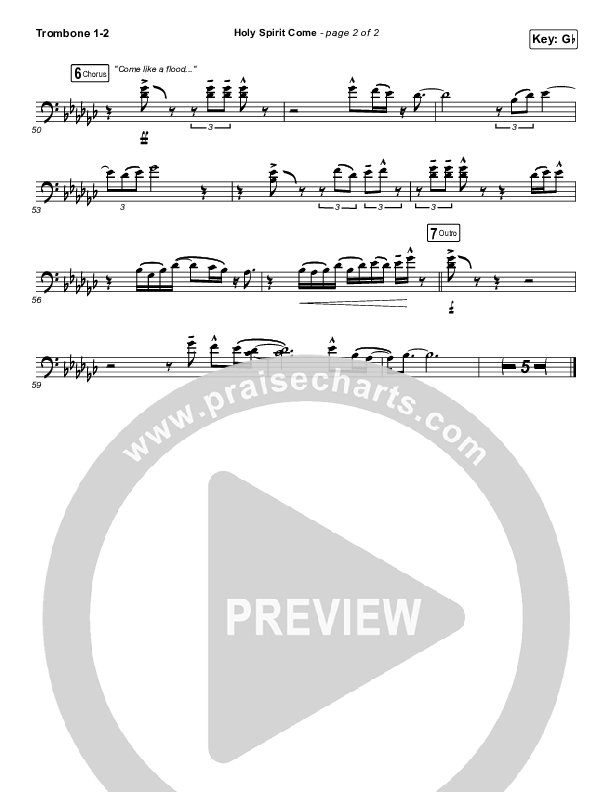 Holy Spirit Come Trombone 1/2 (Patrick Mayberry)