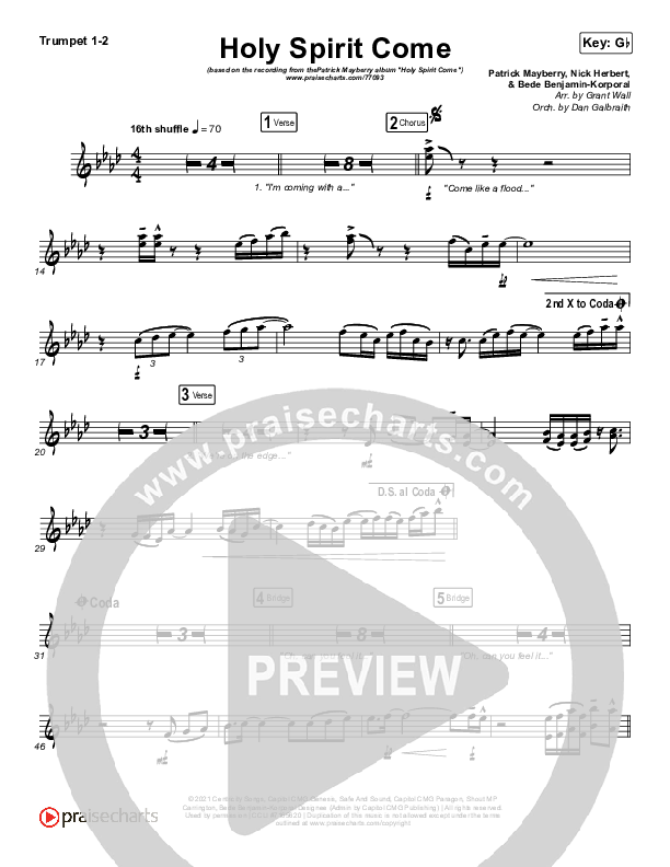 Holy Spirit Come Brass Pack (Patrick Mayberry)