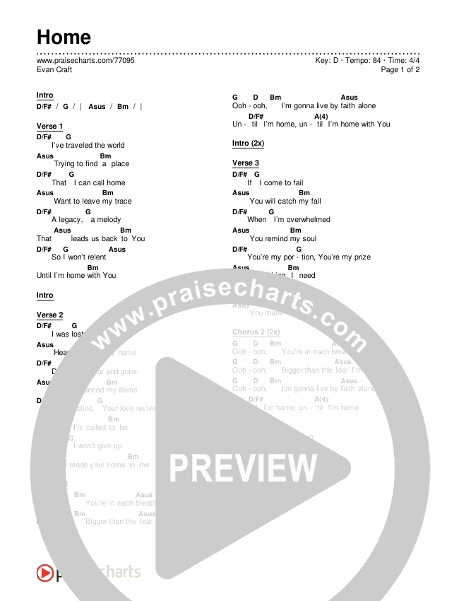 Home Chords & Lyrics (Evan Craft)