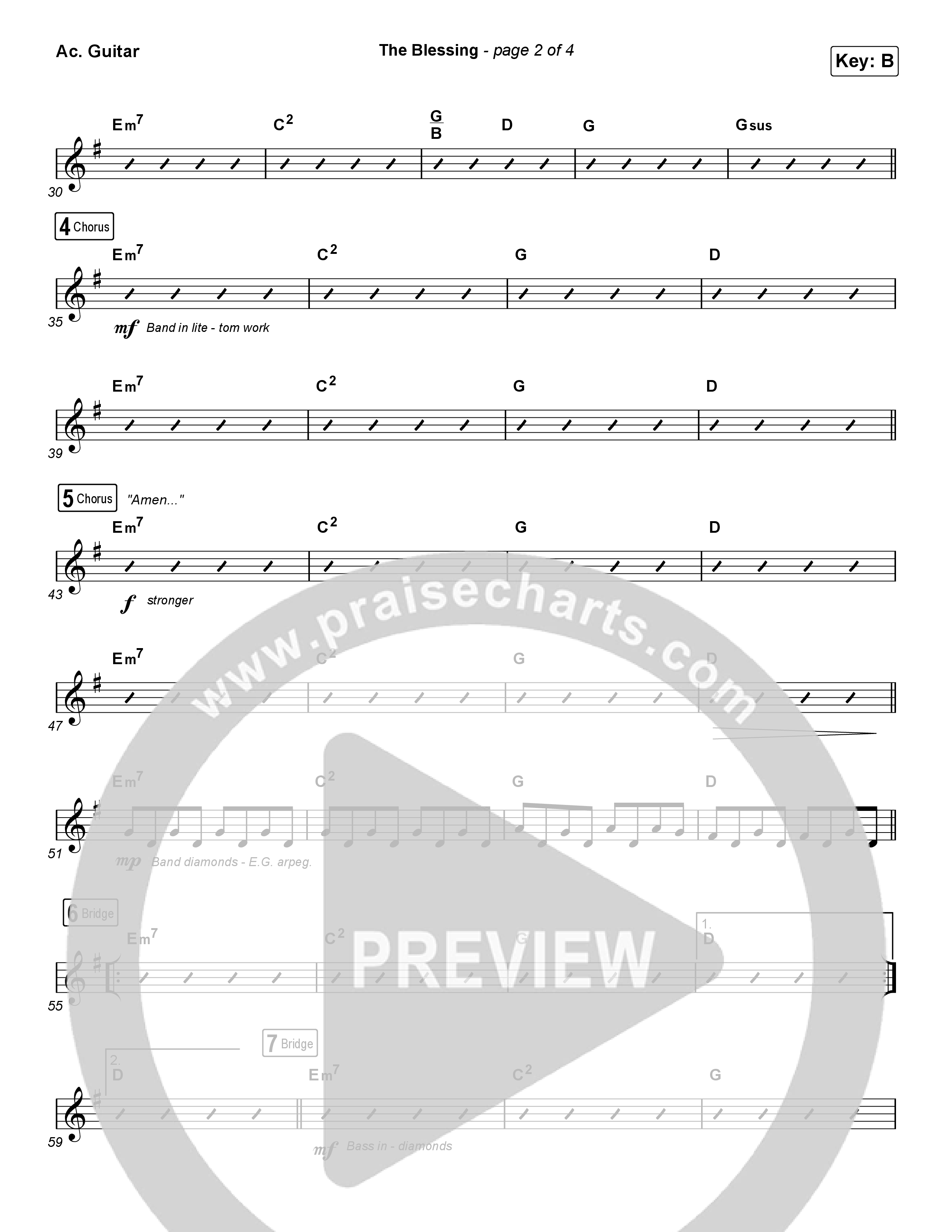 The Blessing (Choral Anthem SATB) Acoustic Guitar (Cody Carnes / Kari Jobe / Elevation Worship / Arr. Luke Gambill)