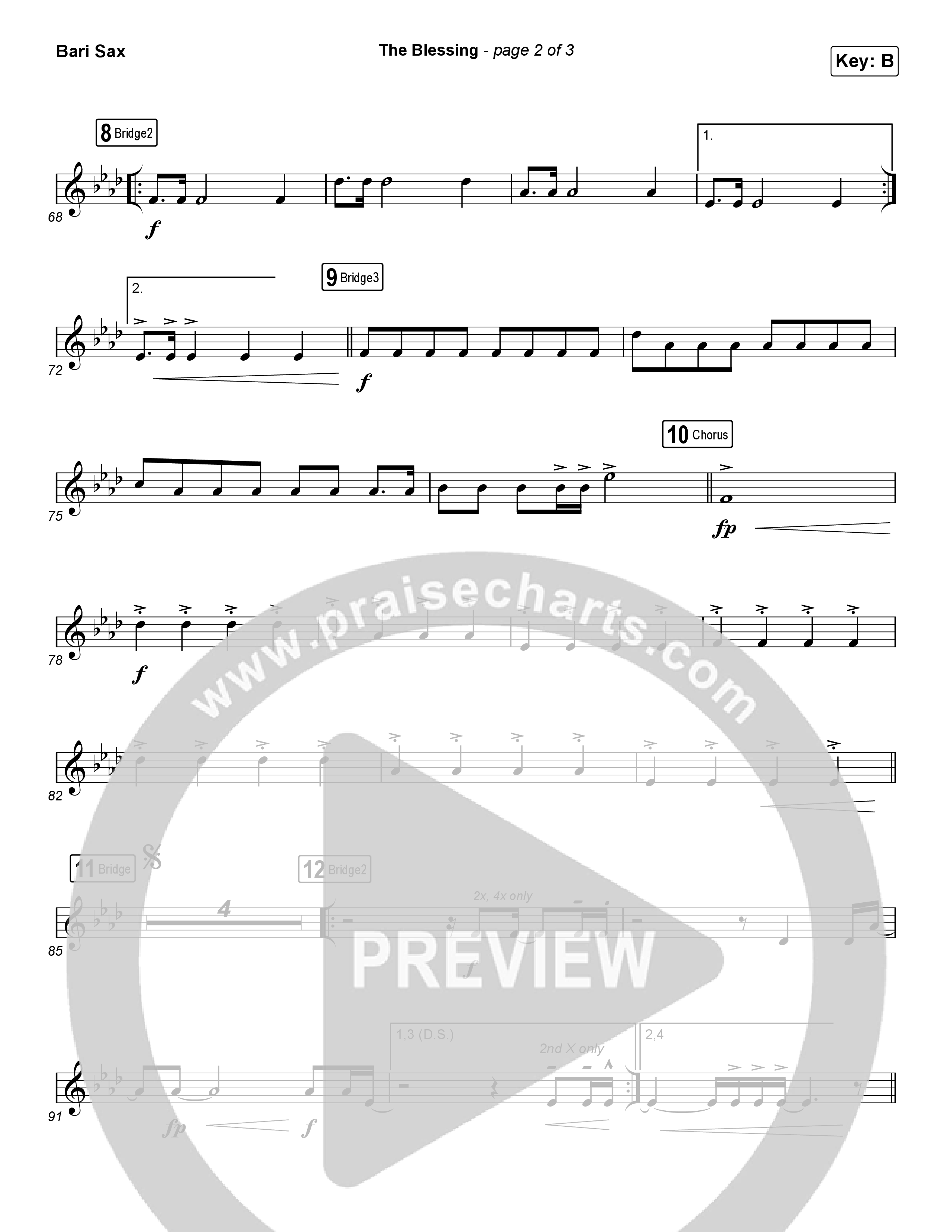 The Blessing (Choral Anthem SATB) Bari Sax (Cody Carnes / Kari Jobe / Elevation Worship / Arr. Luke Gambill)