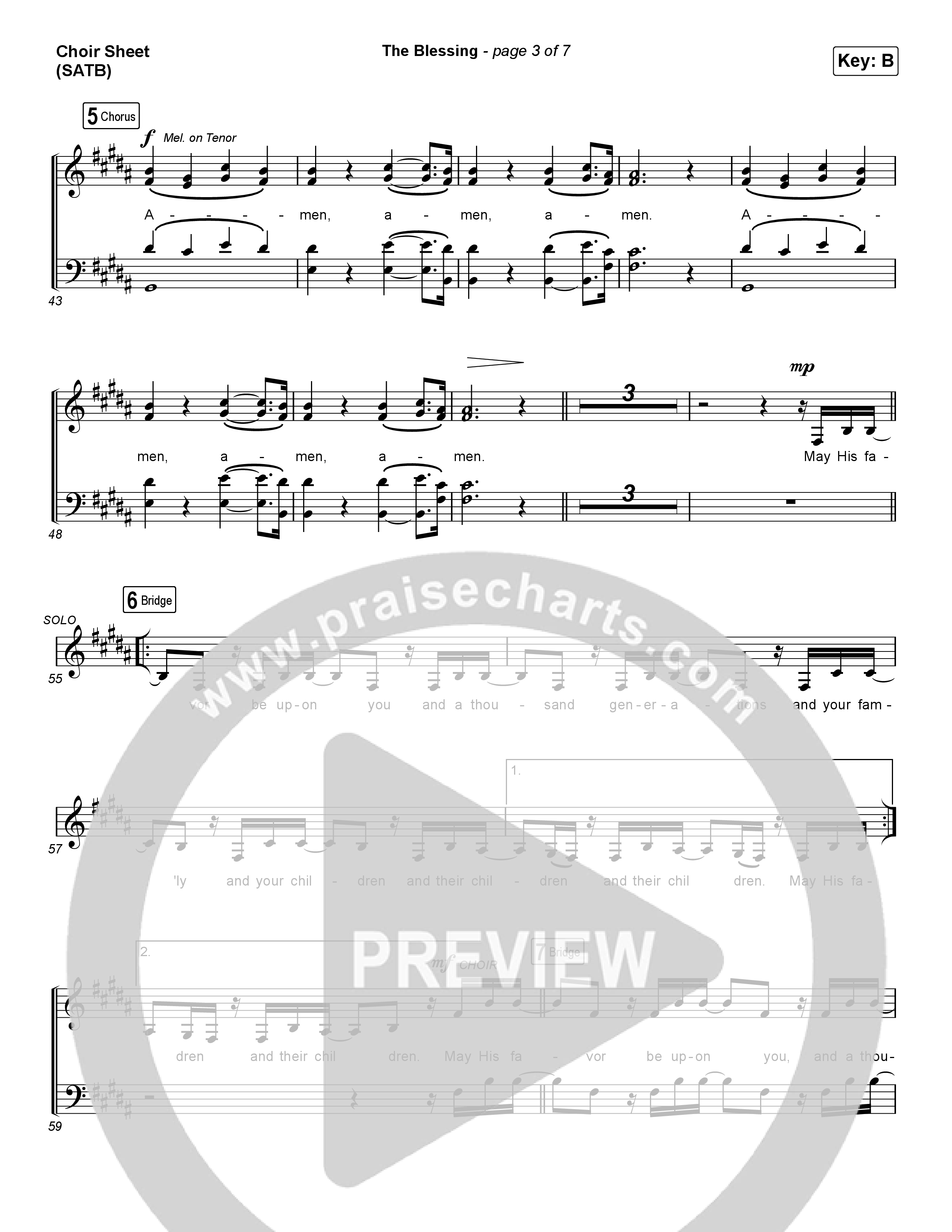 The Blessing (Choral Anthem SATB) Choir Sheet (SATB) (Cody Carnes / Kari Jobe / Elevation Worship / Arr. Luke Gambill)