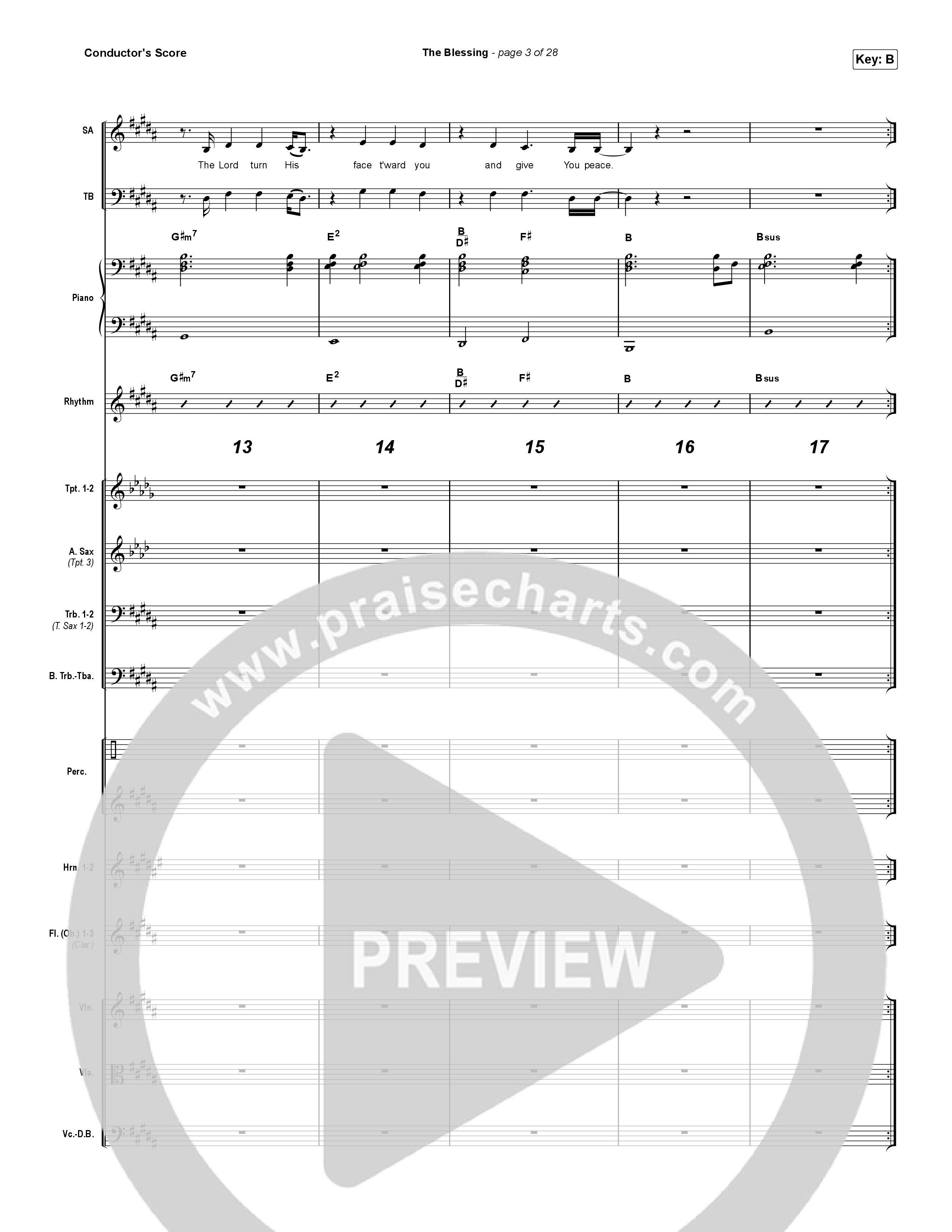 The Blessing (Choral Anthem SATB) Conductor's Score (Cody Carnes / Kari Jobe / Elevation Worship / Arr. Luke Gambill)